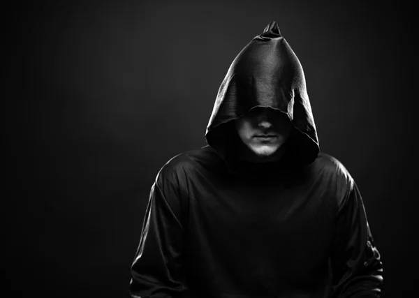 Guy in a black robe — Stock Photo, Image