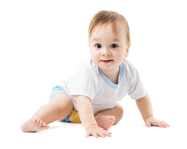 Bébé dans une chemise se glisse — Photo