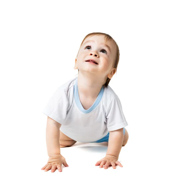 Baby crawling and looking up — Stock Photo, Image
