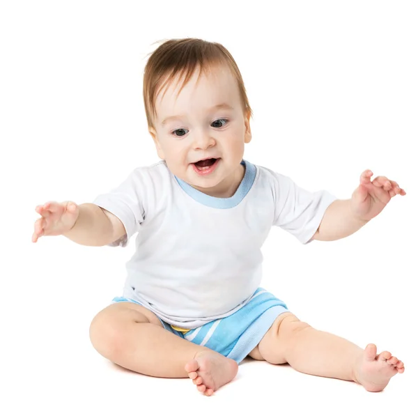 Bebé sentado y riendo —  Fotos de Stock