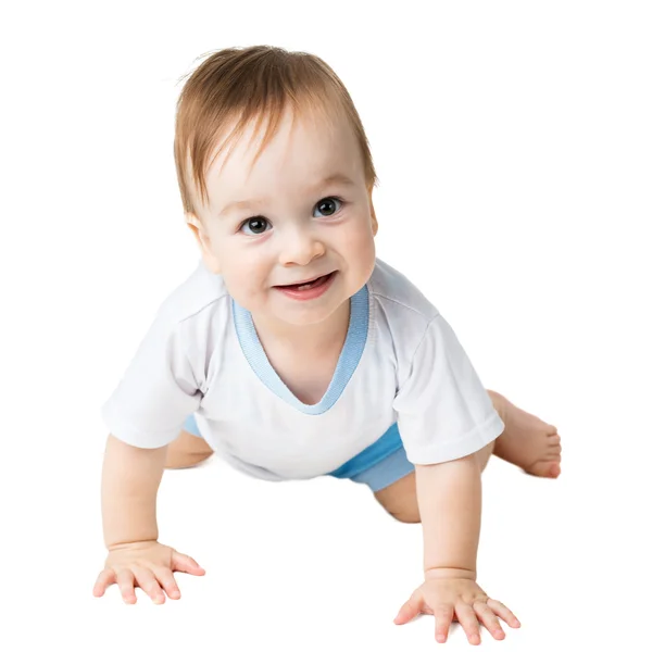 Baby in een shirt kruipt — Stockfoto