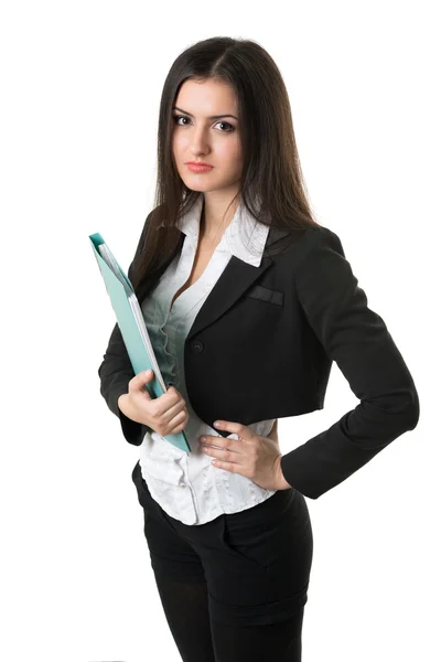 Beautiful businesswoman with a folder — Stock Photo, Image