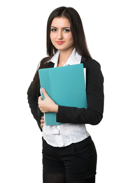 Beautiful businesswoman with a folder — Stock Photo, Image