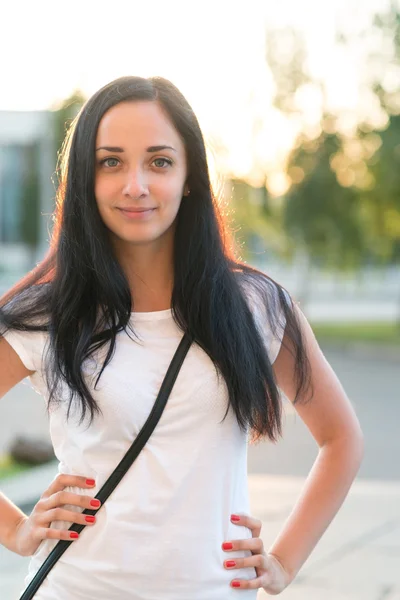 Beautiful schoolgirl smiling — Stock Photo, Image