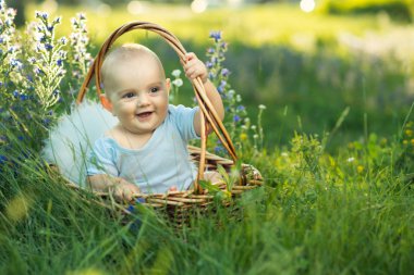 kaydırıcıları sepeti oturuyor içinde küçük gülen çocuk