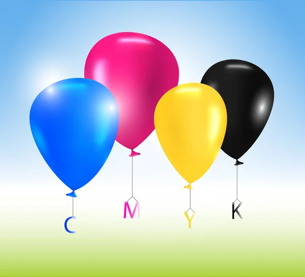 Vektor Luftballons cmyk Konzept — Stockvektor