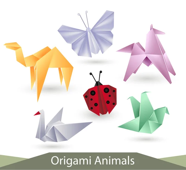 Origami animales vector — Vector de stock