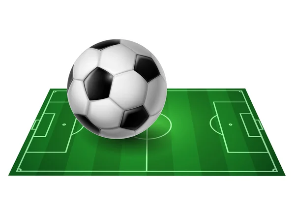 Boisko do piłki nożnej z piłką - wektor — Wektor stockowy