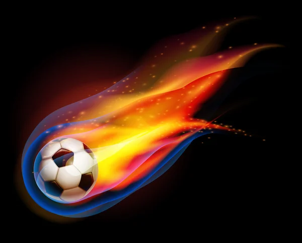 Fire Football soccer ball vector — Stock Vector