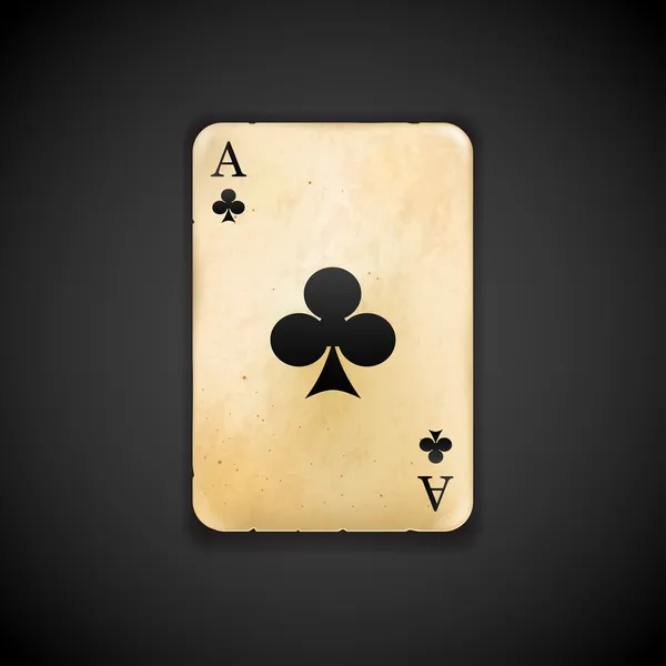 Playing card - ace van clubs — Stockvector