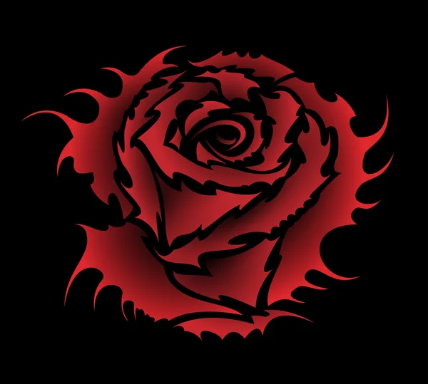 Rose tattoo-stijl — Stockvector