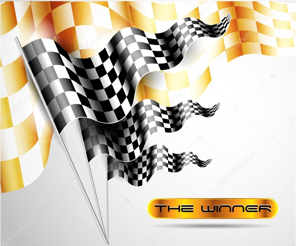 Checkered flags abstract background