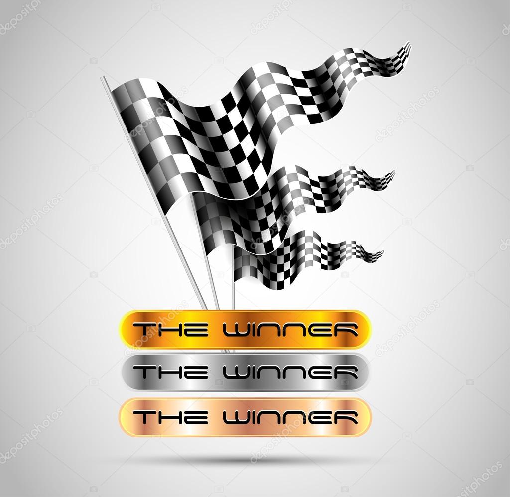 Checkered flags abstract background