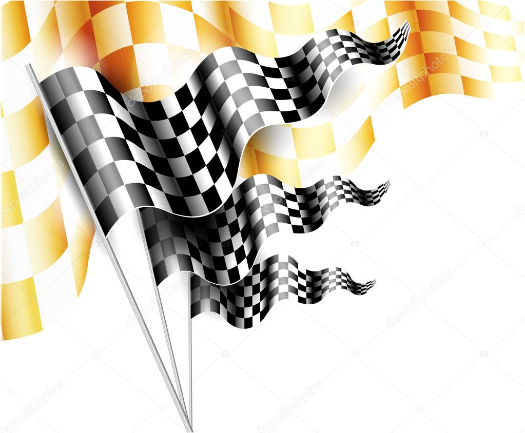 Checkered flags abstract background