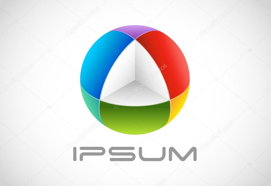 High tech colorful abstract icon