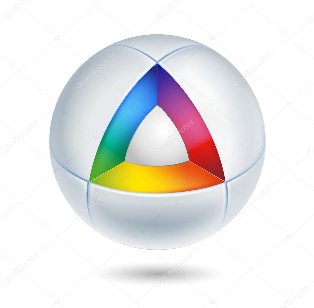High tech colorful abstract icon - 3d vector
