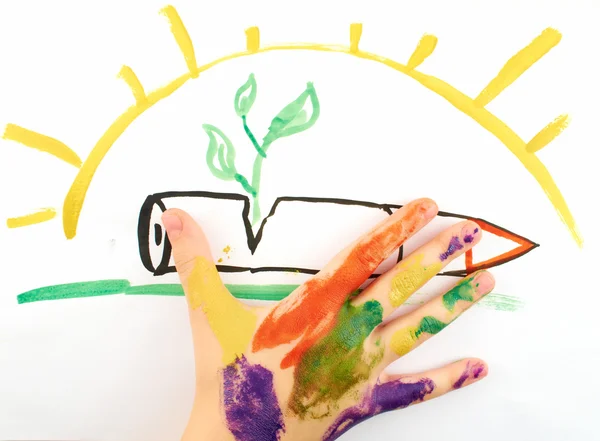 Savaş ve yeniden doğuş yasağı tasvir eden bir resim arka taraftan çocuğun