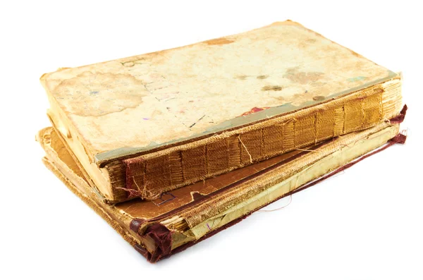 Ancient books.Old battered books on a white background — Stock Photo, Image