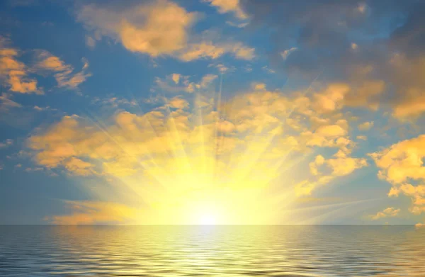 바다에 떠 있는 태양 — 스톡 사진