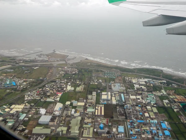 Punto de vista desde el avión de Taiwán llega a Tailandia — Foto de Stock