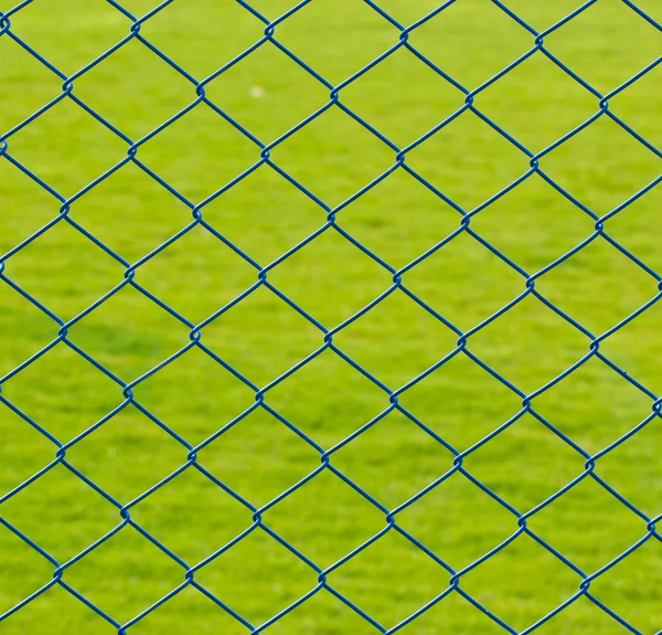 metal Kafes Tel örgü ile çim arka plan