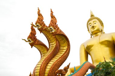Big buddha heykeli ve naga, muang Tapınağı aungthong tha king