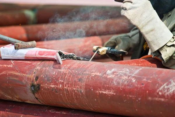 Welding and bright sparks — Stock Photo, Image