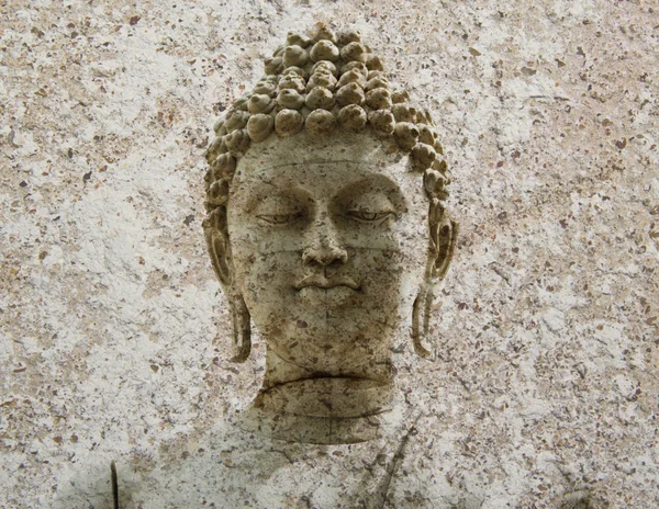 Estátua de guerreiro de pedra Buda ayutthaya — Fotografia de Stock