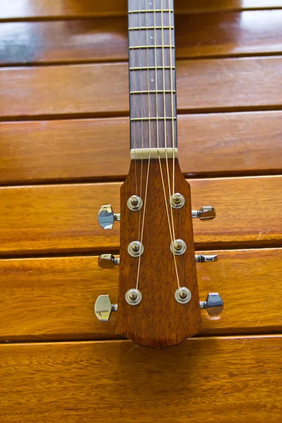 Acoustic Guitar on Wood — Stock Photo, Image