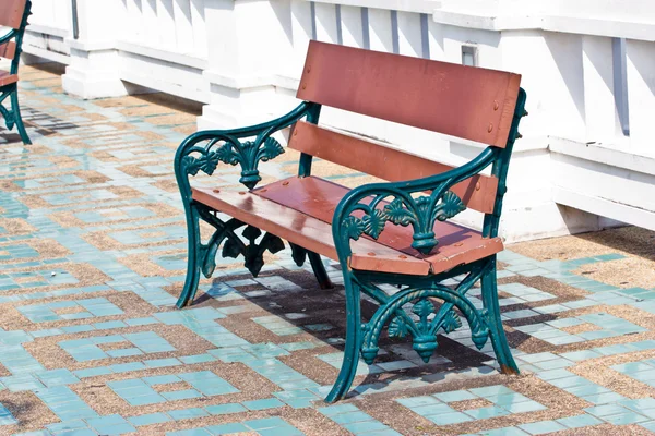 Stylish bench in summer sea — Stock Photo, Image