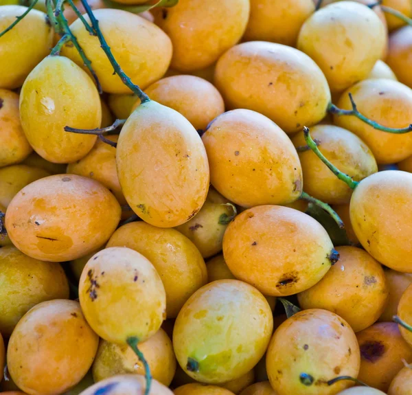 Exotic Thai Fruit. Maprang, Marian plum, Gandaria, Marian mango, — Stock Photo, Image