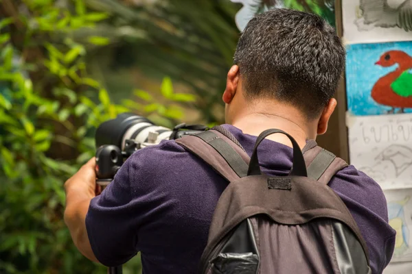 Photographe prend une photo animal — Photo