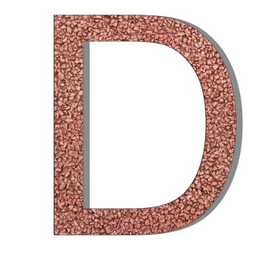 Font eski ve yıpranmış taş duvar dokusu alfabesinden bir s