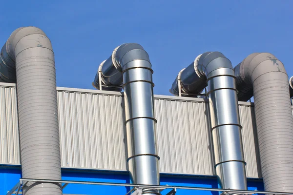 Equipment, cables and piping as found inside of industrial power — Stock Photo, Image