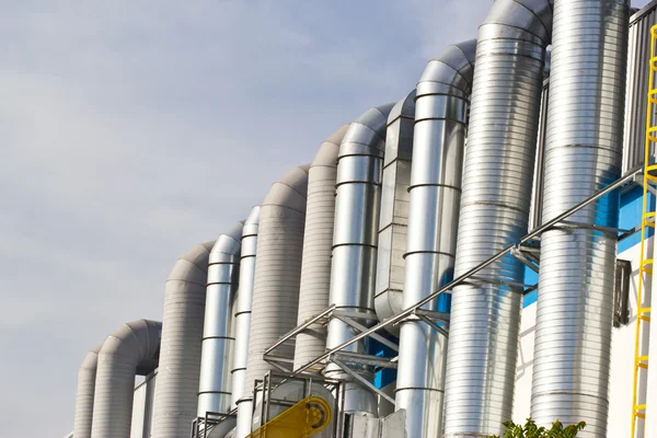 Equipment, cables and piping as found inside of industrial power — Stock Photo, Image