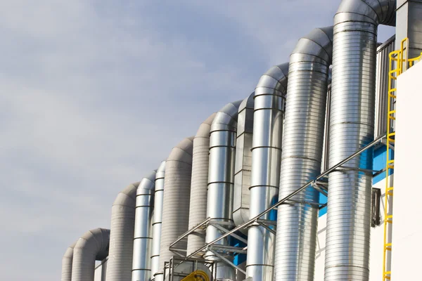 Equipment, cables and piping as found inside of industrial power — Stock Photo, Image