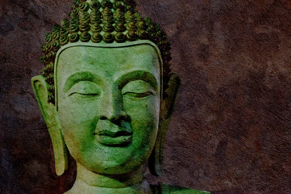 Ancien visage de Bouddha, Ayutthaya, Thaïlande — Photo