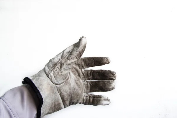 Lederen handschoen vangsten kabel draad — Stockfoto