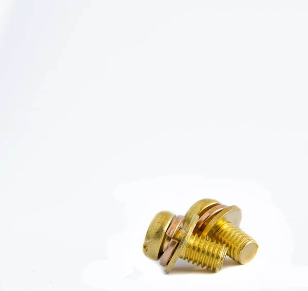 Macro of one brass screw — Stock Photo, Image