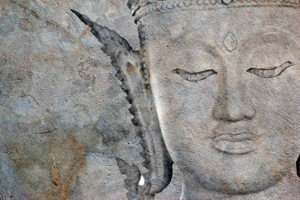 Uraltes Buddha-Gesicht, Ayutthaya, Thailand — Stockfoto