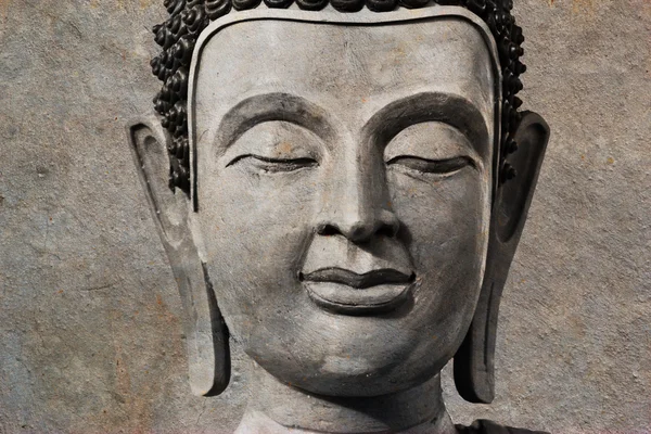 Ancien visage de Bouddha, Ayutthaya, Thaïlande — Photo