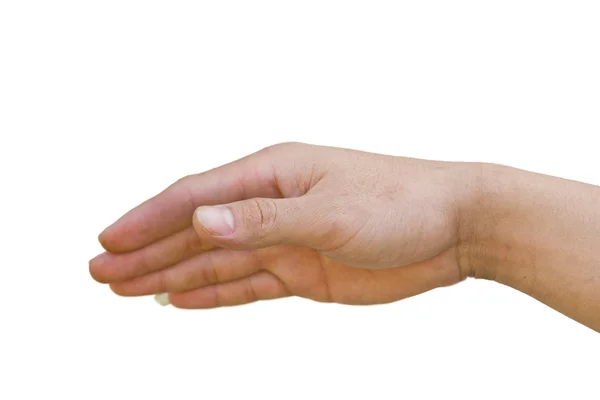 Homem mão sinal isolado no fundo branco — Fotografia de Stock