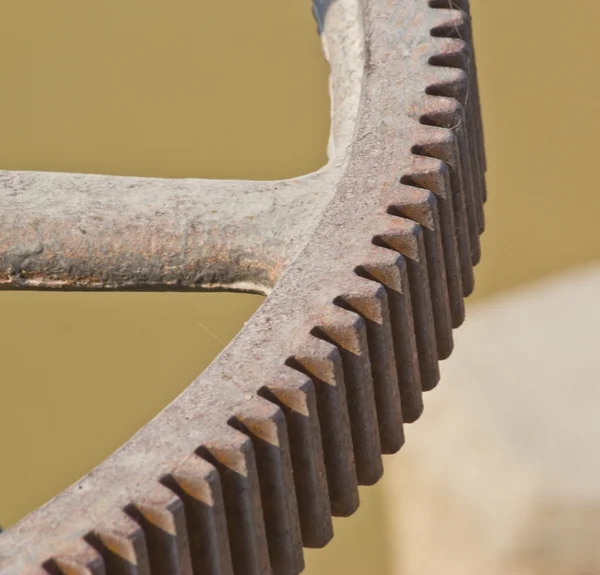 Close-up van metalen tandwielen — Stockfoto