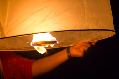 gökyüzü fener, fener loy kratong Festivali Tayland uçan