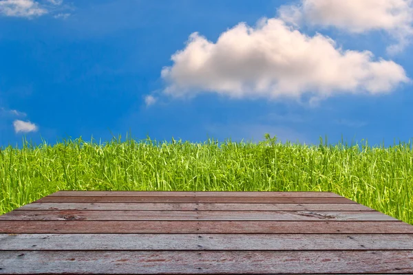 Holz strukturierte Hintergründe im Innenraum auf dem Himmel Feld bac — Stockfoto