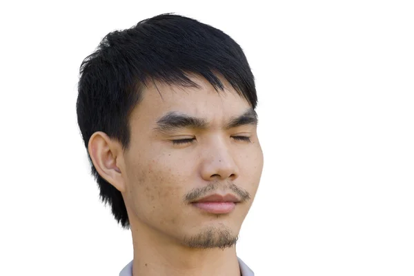 Asiatiska ung man ler, porträtt — Stockfoto
