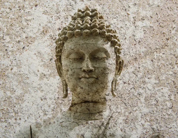 Piedra Buda guerrero estatua ayutthaya —  Fotos de Stock