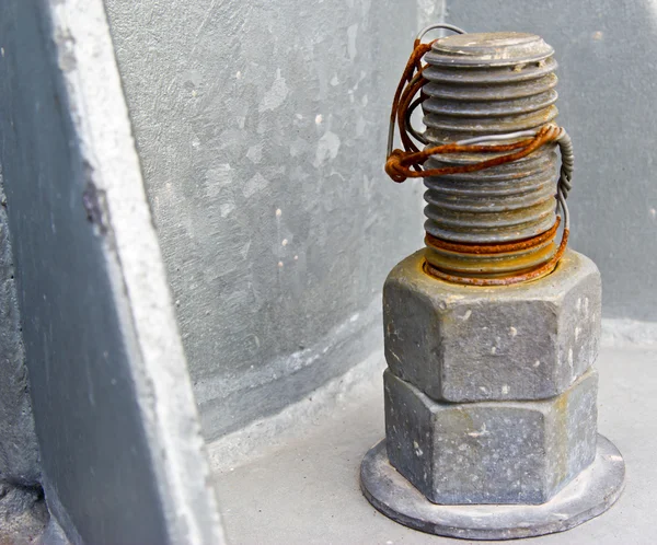 Structural Detail of a lighting post base — Stock Photo, Image