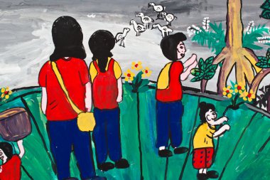 Taylandlı genç sanatçı tarafından çizilmiş Eko sembolleri el