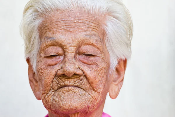 Oude vrouw gelukkig , — Stockfoto